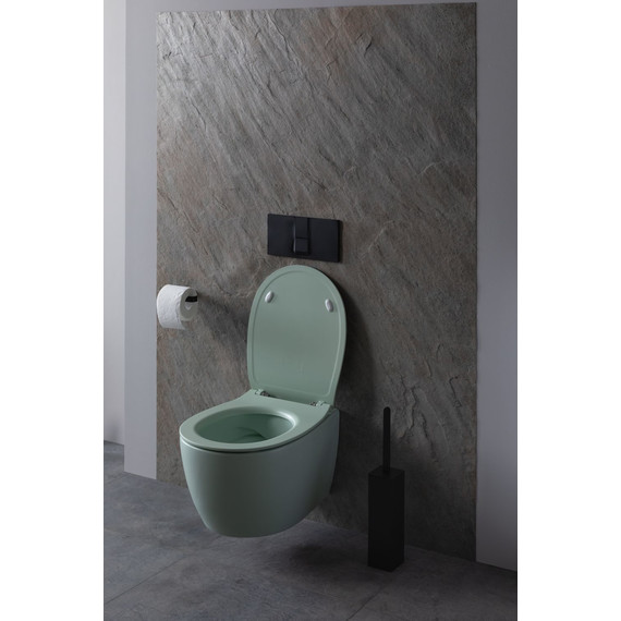 Унитаз подвесной безободковый Allen Brau Fantasy 4.11004.MT с тонкой крышкой микролифт, мятный фото 15