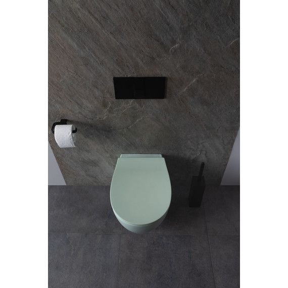 Унитаз подвесной безободковый Allen Brau Fantasy 4.11004.MT с тонкой крышкой микролифт, мятный фото 19