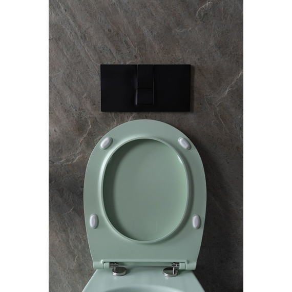 Унитаз подвесной безободковый Allen Brau Fantasy 4.11004.MT с тонкой крышкой микролифт, мятный фото 23