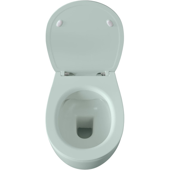 Унитаз подвесной безободковый Allen Brau Fantasy 4.11004.MT с тонкой крышкой микролифт, мятный фото 4