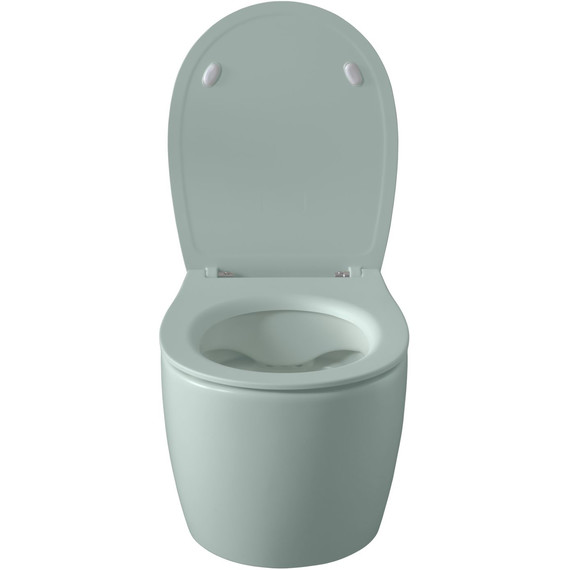 Унитаз подвесной безободковый Allen Brau Fantasy 4.11004.MT с тонкой крышкой микролифт, мятный фото 8