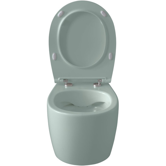 Унитаз подвесной безободковый Allen Brau Fantasy 4.11004.MT с тонкой крышкой микролифт, мятный фото 9