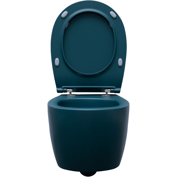 Унитаз подвесной безободковый Allen Brau Fantasy 4.11004.PT с тонкой крышкой микролифт, петроль фото 14