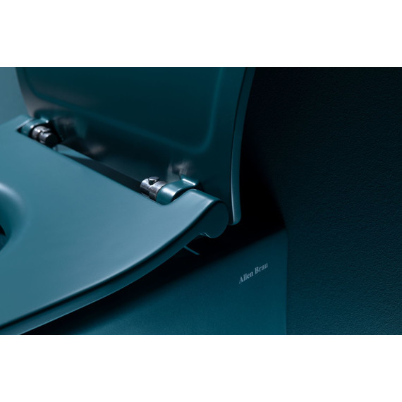 Унитаз подвесной безободковый Allen Brau Fantasy 4.11004.PT с тонкой крышкой микролифт, петроль фото 15