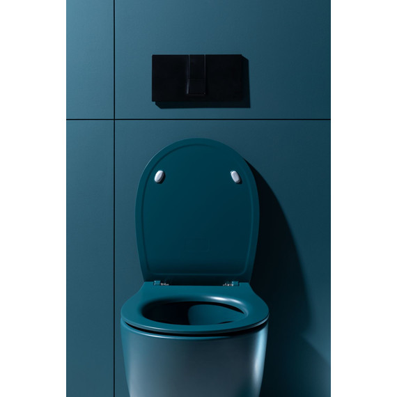 Унитаз подвесной безободковый Allen Brau Fantasy 4.11004.PT с тонкой крышкой микролифт, петроль фото 19