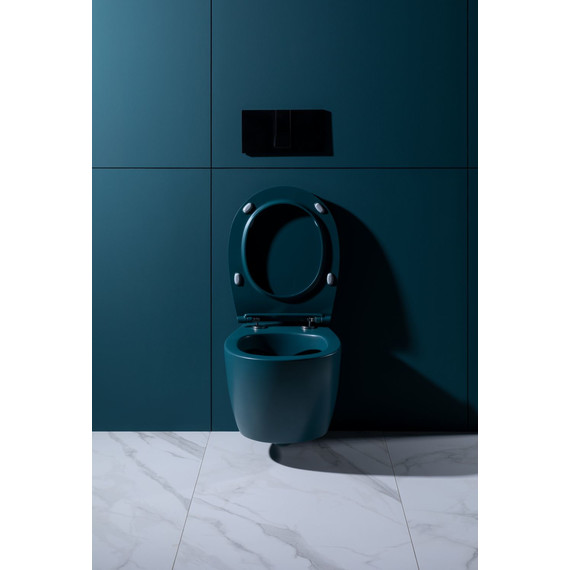 Унитаз подвесной безободковый Allen Brau Fantasy 4.11004.PT с тонкой крышкой микролифт, петроль фото 23