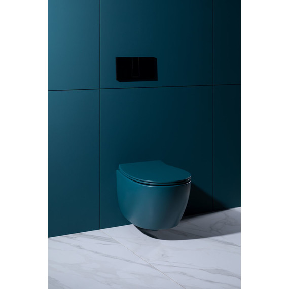 Унитаз подвесной безободковый Allen Brau Fantasy 4.11004.PT с тонкой крышкой микролифт, петроль фото 24