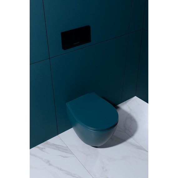 Унитаз подвесной безободковый Allen Brau Fantasy 4.11004.PT с тонкой крышкой микролифт, петроль фото 27