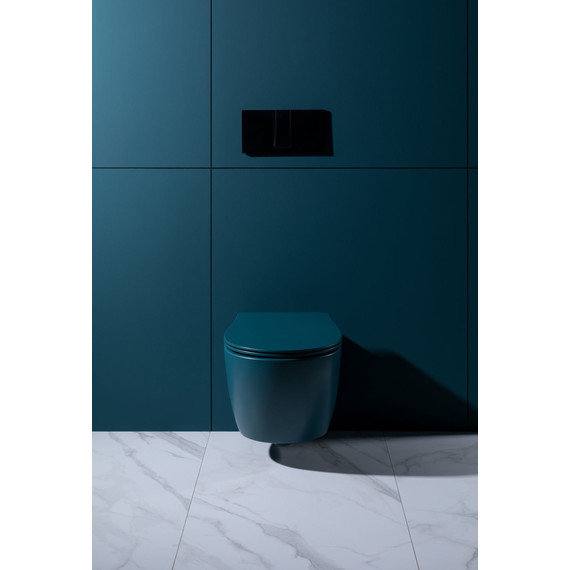 Унитаз подвесной безободковый Allen Brau Fantasy 4.11004.PT с тонкой крышкой микролифт, петроль фото 31