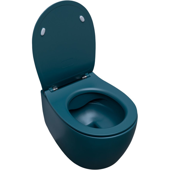 Унитаз подвесной безободковый Allen Brau Fantasy 4.11004.PT с тонкой крышкой микролифт, петроль фото 3