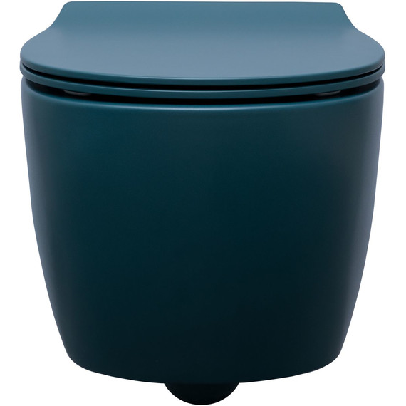 Унитаз подвесной безободковый Allen Brau Fantasy 4.11004.PT с тонкой крышкой микролифт, петроль фото 7