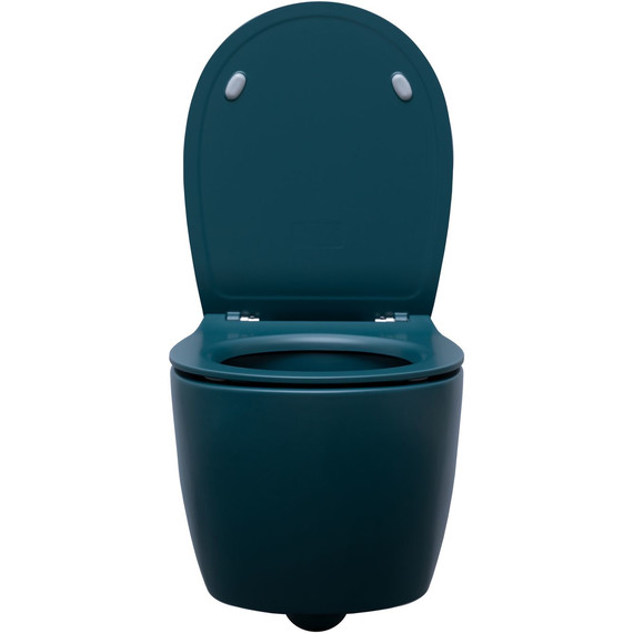 Унитаз подвесной безободковый Allen Brau Fantasy 4.11004.PT с тонкой крышкой микролифт, петроль фото 8