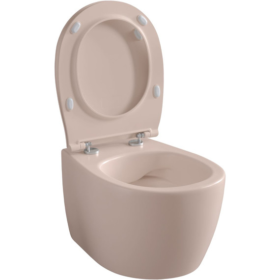 Унитаз приставной безободковый Allen Brau Fantasy 4.11004.SM с тонкой крышкой микролифт, розовый фото 7