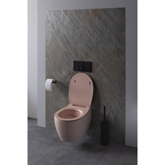 Унитаз приставной безободковый Allen Brau Fantasy 4.11004.SM с тонкой крышкой микролифт, розовый фото 15