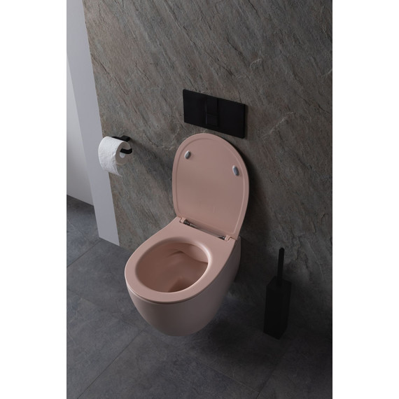 Унитаз приставной безободковый Allen Brau Fantasy 4.11004.SM с тонкой крышкой микролифт, розовый фото 17