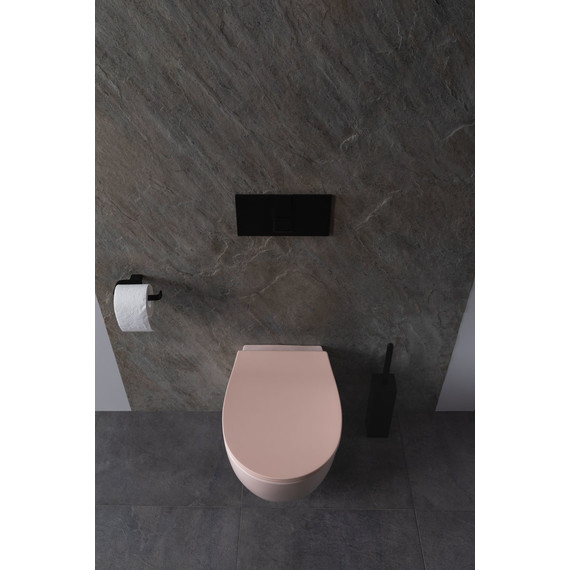 Унитаз приставной безободковый Allen Brau Fantasy 4.11004.SM с тонкой крышкой микролифт, розовый фото 24