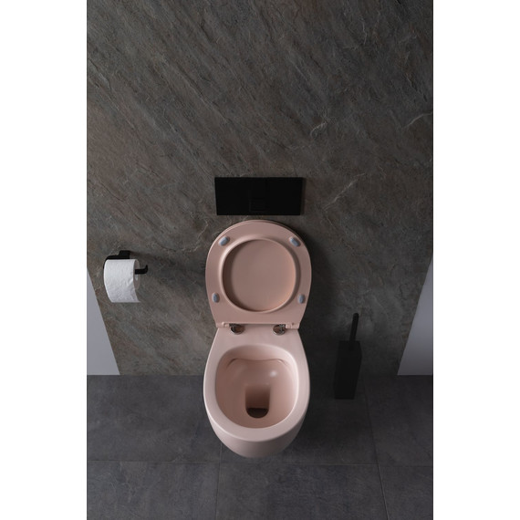 Унитаз приставной безободковый Allen Brau Fantasy 4.11004.SM с тонкой крышкой микролифт, розовый фото 18