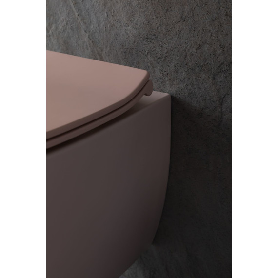 Унитаз приставной безободковый Allen Brau Fantasy 4.11004.SM с тонкой крышкой микролифт, розовый фото 20