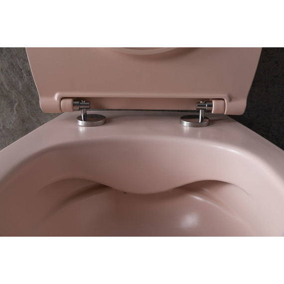 Унитаз приставной безободковый Allen Brau Fantasy 4.11004.SM с тонкой крышкой микролифт, розовый фото 21