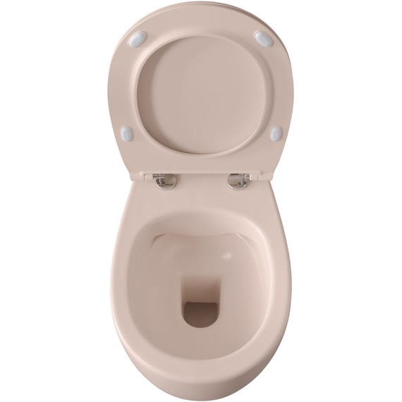 Унитаз приставной безободковый Allen Brau Fantasy 4.11004.SM с тонкой крышкой микролифт, розовый фото 4
