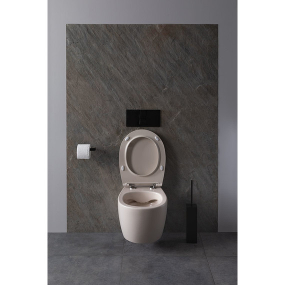 Унитаз приставной безободковый Allen Brau Fantasy 4.11004.IV с тонкой крышкой микролифт, айвори фото 10