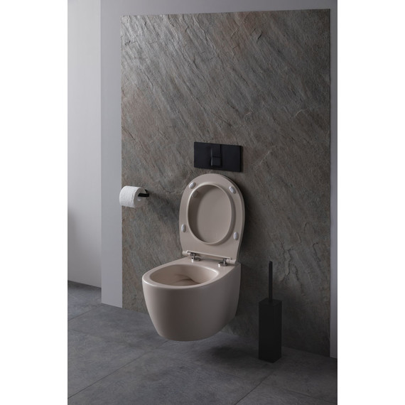 Унитаз приставной безободковый Allen Brau Fantasy 4.11004.IV с тонкой крышкой микролифт, айвори фото 11