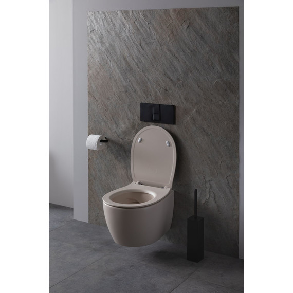 Унитаз приставной безободковый Allen Brau Fantasy 4.11004.IV с тонкой крышкой микролифт, айвори фото 12