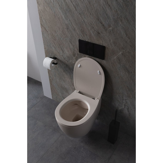 Унитаз приставной безободковый Allen Brau Fantasy 4.11004.IV с тонкой крышкой микролифт, айвори фото 14