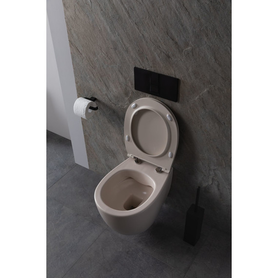 Унитаз приставной безободковый Allen Brau Fantasy 4.11004.IV с тонкой крышкой микролифт, айвори фото 15