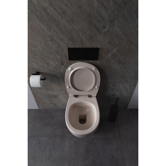 Унитаз приставной безободковый Allen Brau Fantasy 4.11004.IV с тонкой крышкой микролифт, айвори фото 17