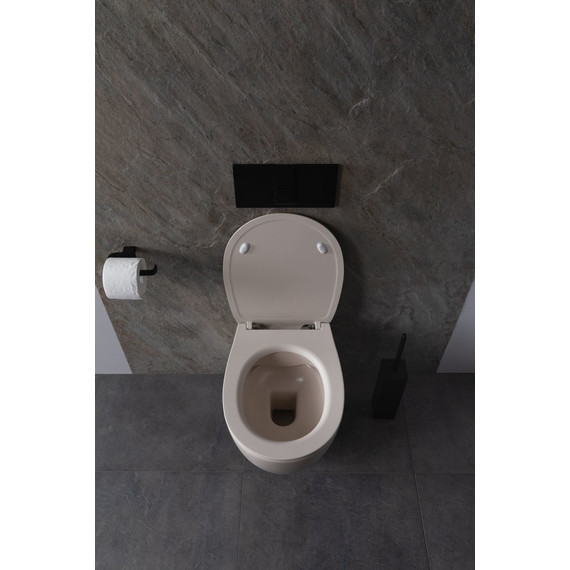 Унитаз приставной безободковый Allen Brau Fantasy 4.11004.IV с тонкой крышкой микролифт, айвори фото 18