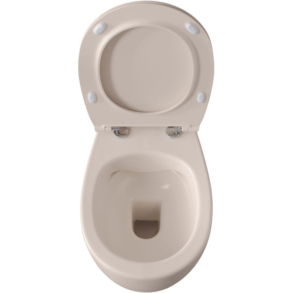 Унитаз приставной безободковый Allen Brau Fantasy 4.11004.IV с тонкой крышкой микролифт, айвори фото 5