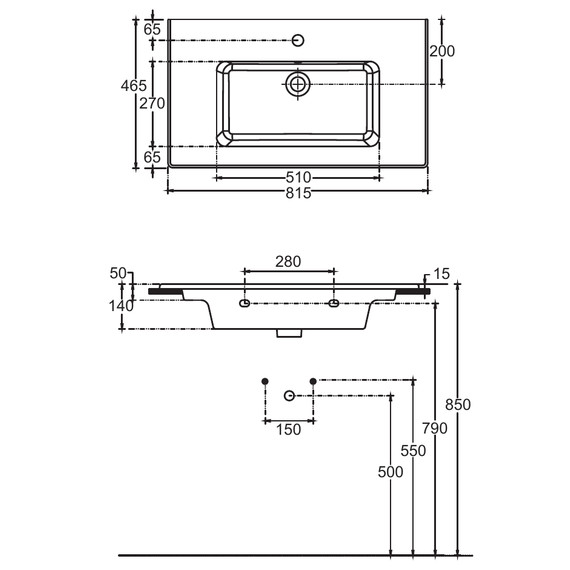 Раковина врезная на столешницу Allen Brau Fantasy 82 см 4.11025.20 фото 3