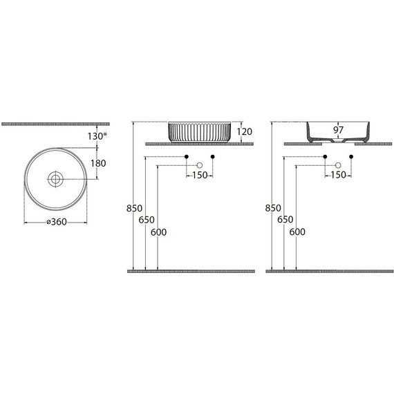 Раковина-чаша Allen Brau Fantasy Line 36 см 4.11032.20 фото 13