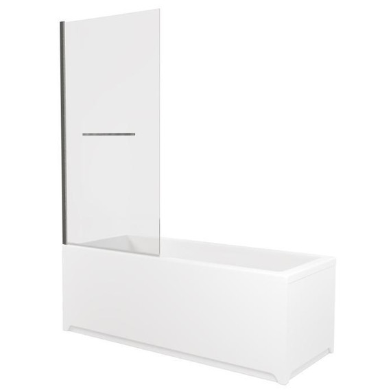 Шторка для ванны Allen Brau Priority 80x150 см 3.31024.BA, серебро браш/прозрачное фото 