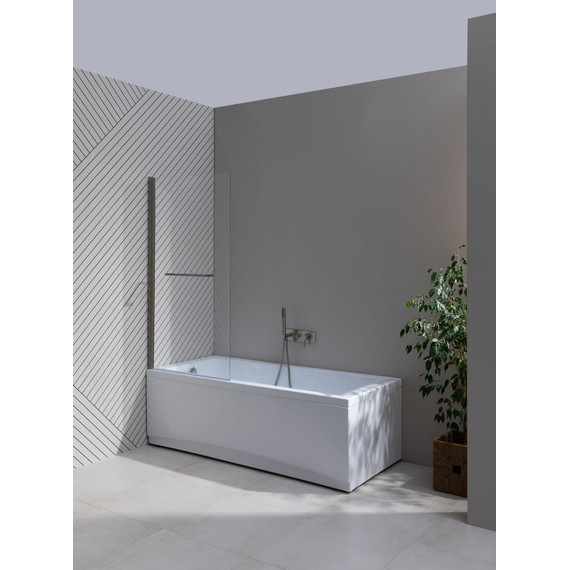 Шторка для ванны Allen Brau Priority 80x150 см 3.31024.BA, серебро браш/прозрачное фото 7