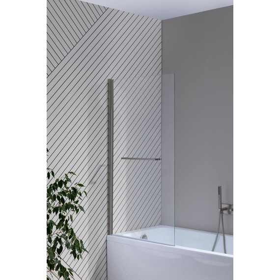 Шторка для ванны Allen Brau Priority 80x150 см 3.31024.BA, серебро браш/прозрачное фото 8