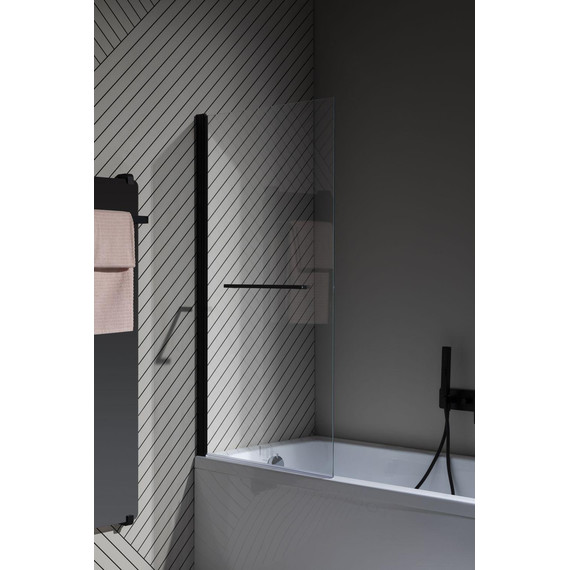 Шторка для ванны Allen Brau Priority 80x150 см 3.31022.BBA, чёрный браш/прозрачное фото 9