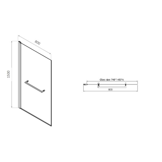 Шторка для ванны Allen Brau Priority 80x150 см 3.31022.BBA, чёрный браш/прозрачное фото 18
