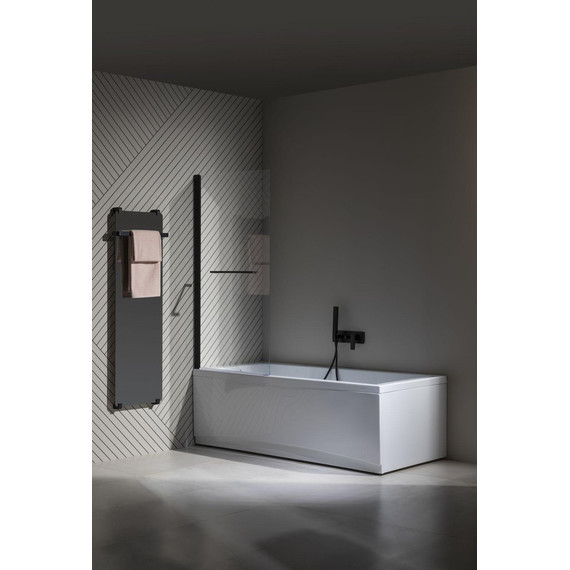 Шторка для ванны Allen Brau Priority 80x150 см 3.31022.BBA, чёрный браш/прозрачное фото 15