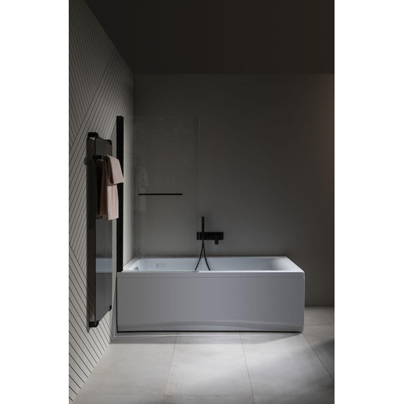 Шторка для ванны Allen Brau Priority 80x150 см 3.31022.BBA, чёрный браш/прозрачное фото 17