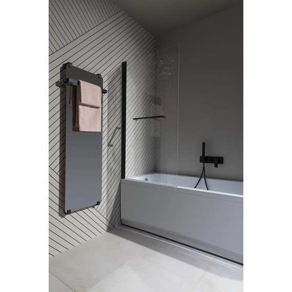 Шторка для ванны Allen Brau Priority 80x150 см 3.31022.BBA, чёрный браш/прозрачное фото 16