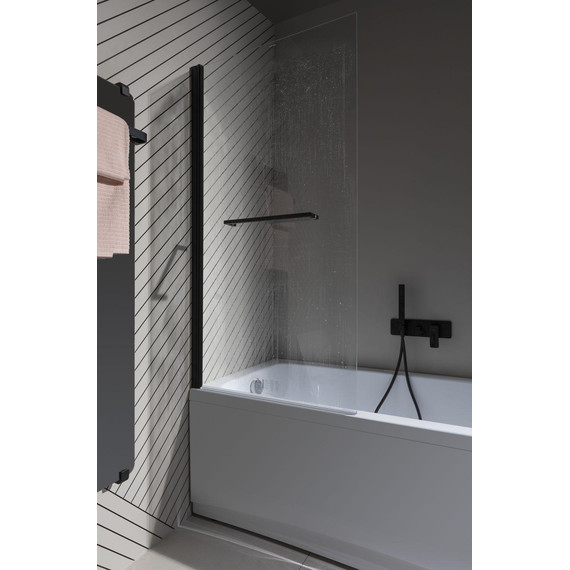 Шторка для ванны Allen Brau Priority 80x150 см 3.31022.BBA, чёрный браш/прозрачное фото 13