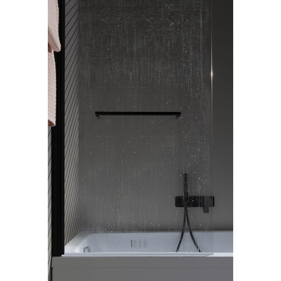 Шторка для ванны Allen Brau Priority 80x150 см 3.31022.BBA, чёрный браш/прозрачное фото 10