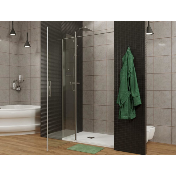 Душевая дверь Allen Brau Priority 90 см 3.31026.BA (стекло 8 мм) серебро браш/прозрачное фото 3