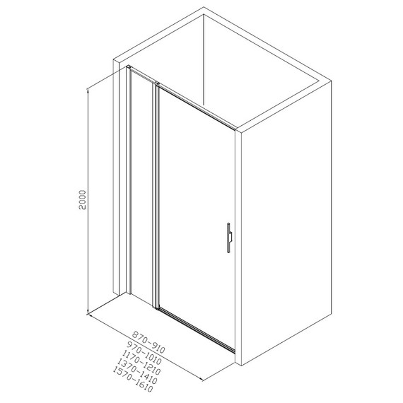Душевая дверь Allen Brau Priority 160 см 3.31037.00 (стекло 8 мм) хром/прозрачное фото 15
