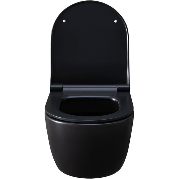 Унитаз подвесной безободковый Allen Brau Priority 4.31001.31 с тонкой крышкой микролифт, чёрный матовый фото 8