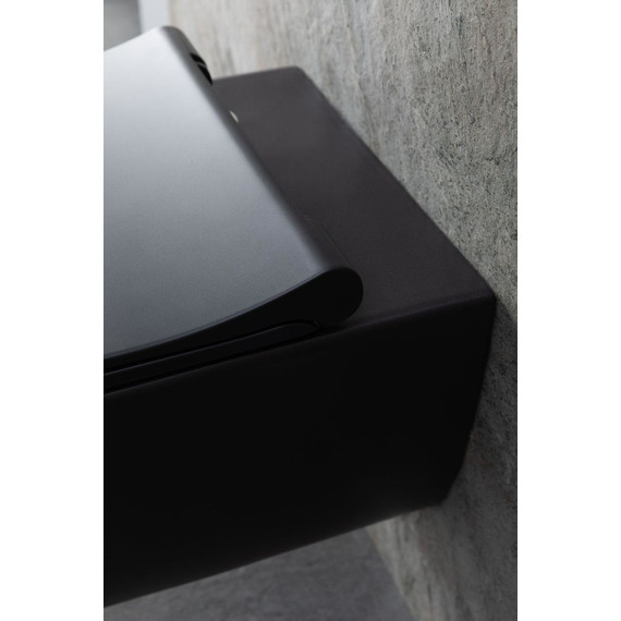 Унитаз подвесной безободковый Allen Brau Priority 4.31001.31 с тонкой крышкой микролифт, чёрный матовый фото 14