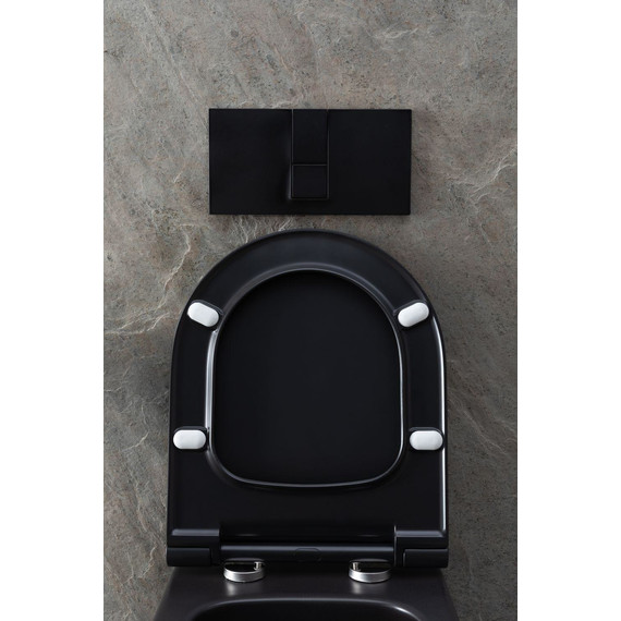 Унитаз подвесной безободковый Allen Brau Priority 4.31001.31 с тонкой крышкой микролифт, чёрный матовый фото 17