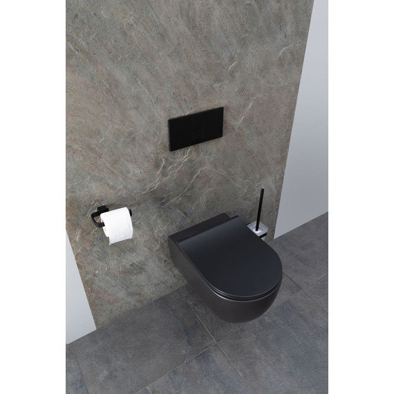 Унитаз подвесной безободковый Allen Brau Priority 4.31001.31 с тонкой крышкой микролифт, чёрный матовый фото 21